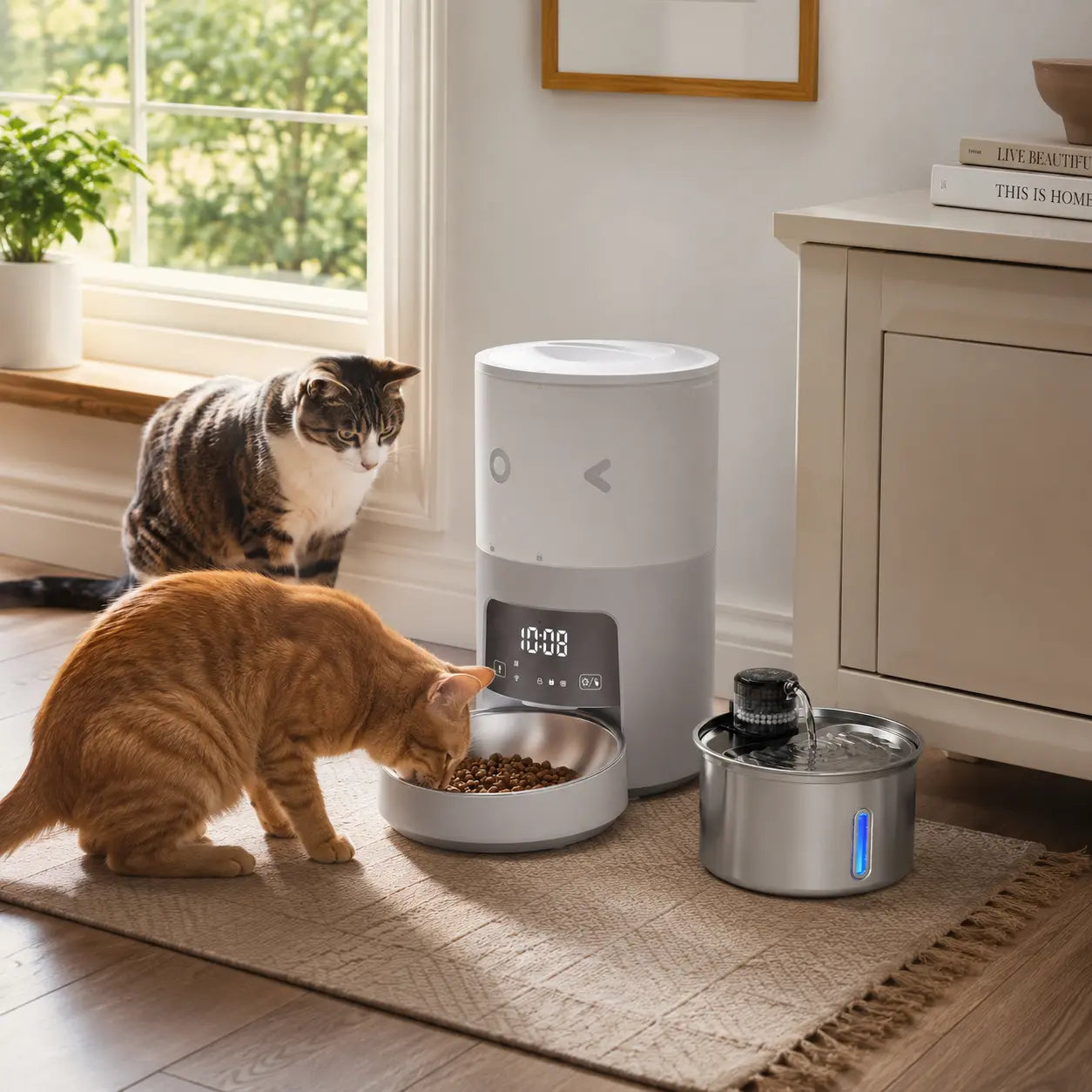 4-Liter Automatic Pet Feeder with Smart Wifi App Control; Cat and Dog Feeder