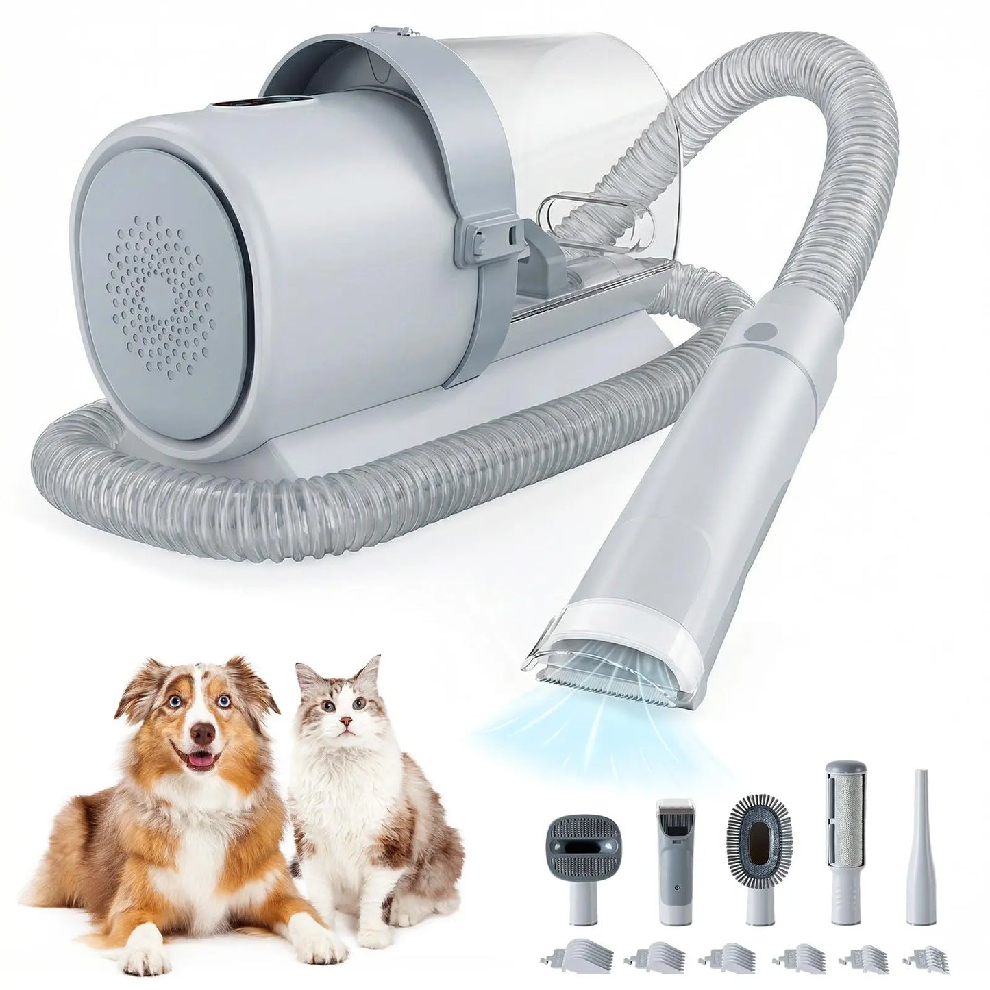 Pet Grooming Vacuum Kit with Cordless Low Noise Dog Clippers
