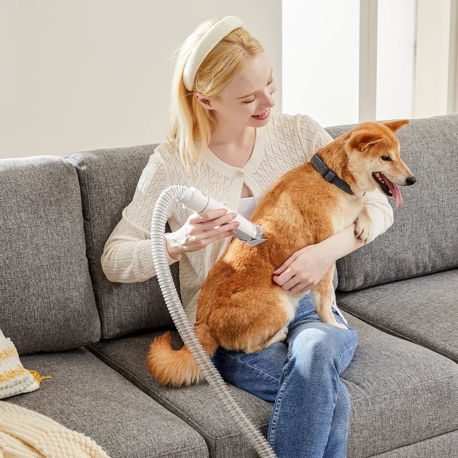 Pet Grooming Vacuum Kit with Cordless Low Noise Dog Clippers