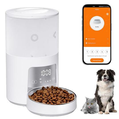4-Liter Automatic Pet Feeder with Smart Wifi App Control; Cat and Dog Feeder