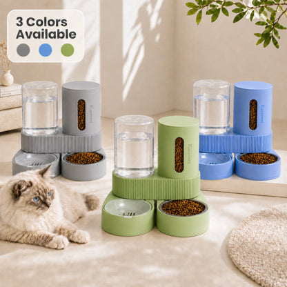 Kacoomi 2 Pack Gravity Pet Feeder and Water Dispenser 
