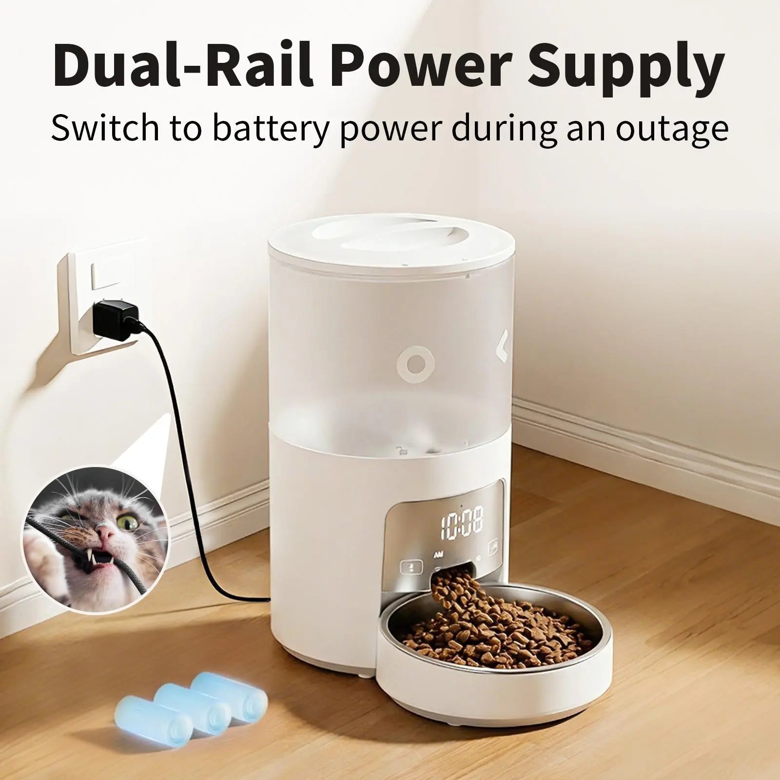 4-Liter Automatic Pet Feeder with Smart Wifi App Control; Cat and Dog Feeder
