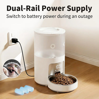 4-Liter Automatic Pet Feeder with Smart Wifi App Control; Cat and Dog Feeder