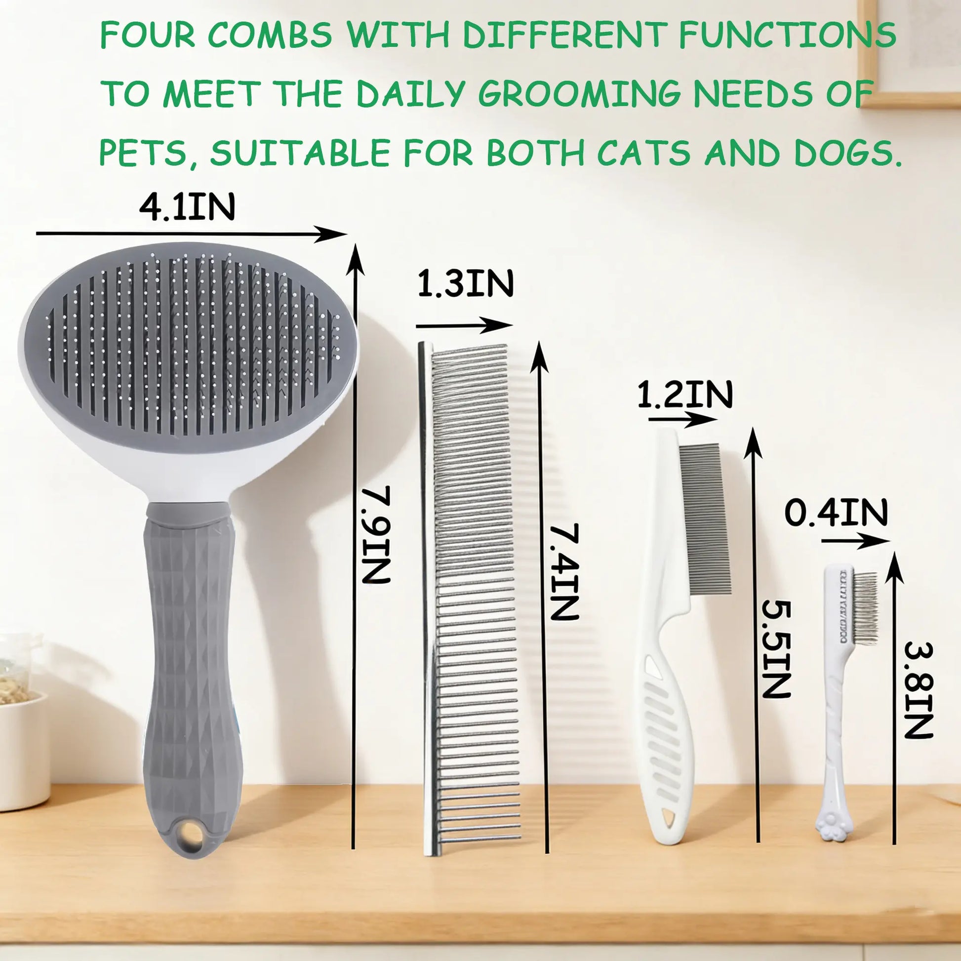 4PCS Pet Groomer Tools Shedding Grooming Kit 
