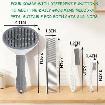 4PCS Pet Groomer Tools Shedding Grooming Kit 