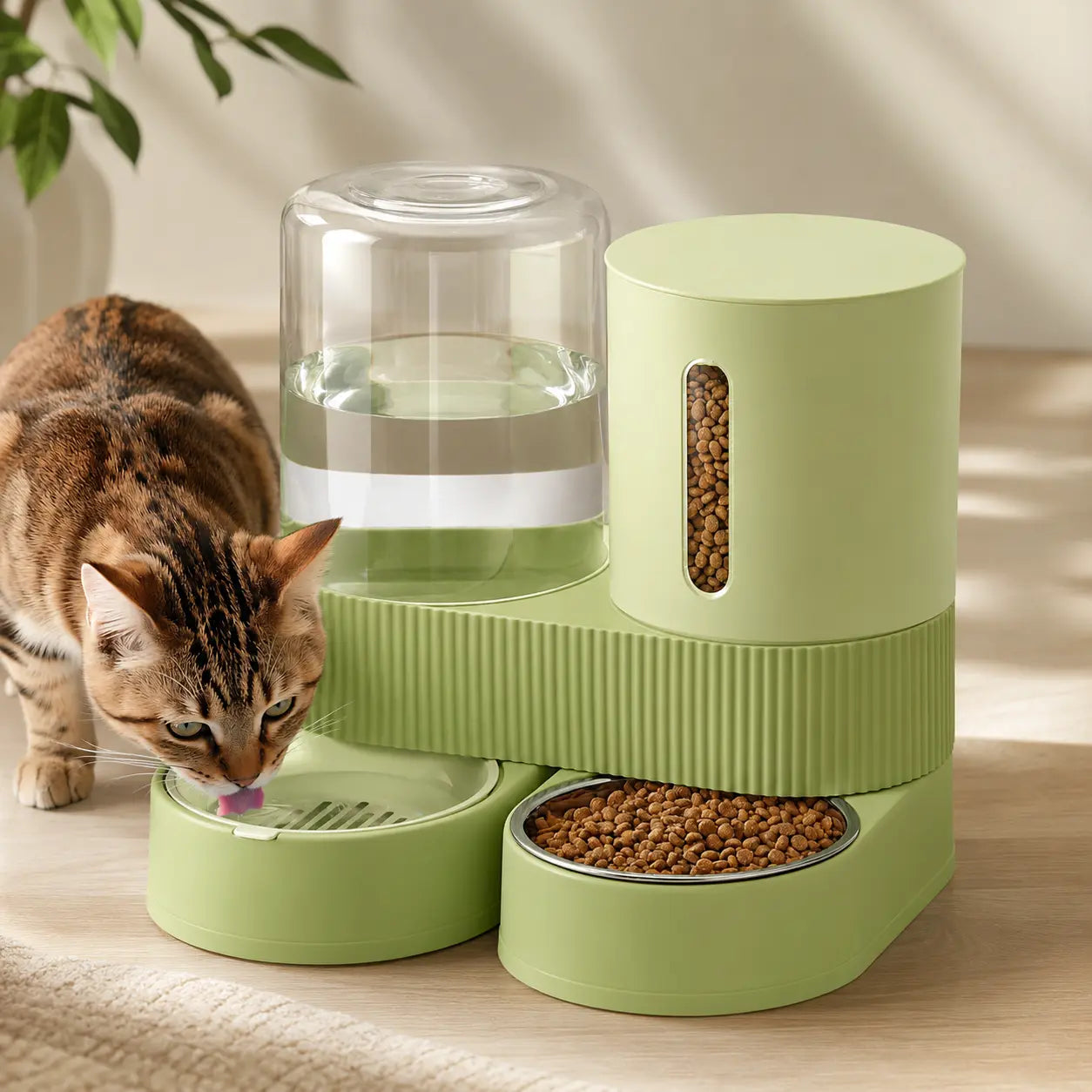 Kacoomi 2 Pack Gravity Pet Feeder and Water Dispenser 