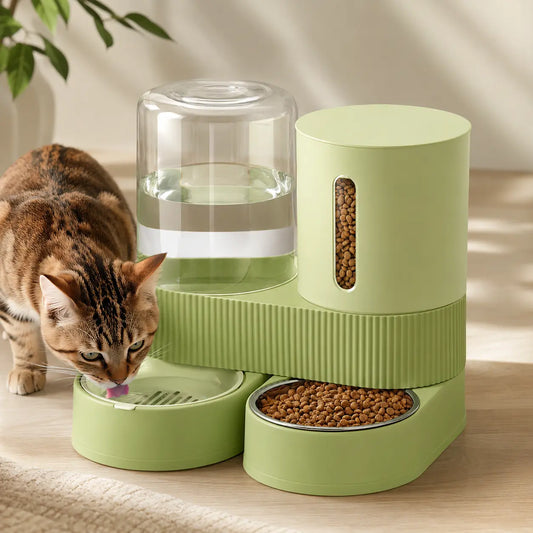 Kacoomi 2 Pack Gravity Pet Feeder and Water Dispenser 