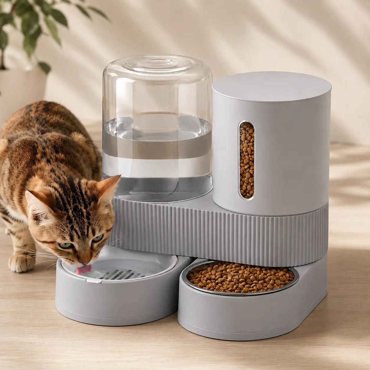 Kacoomi 2 Pack Gravity Pet Feeder and Water Dispenser 