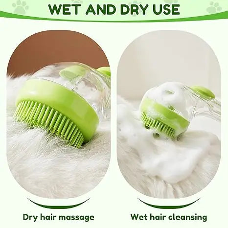 Adjustable Pet Grooming Massage Bath Brush - 