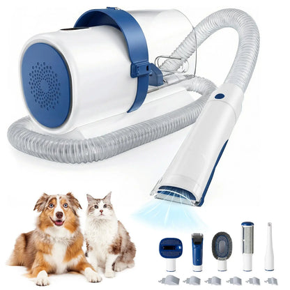 Pet Grooming Vacuum Kit with Cordless Low Noise Dog Clippers