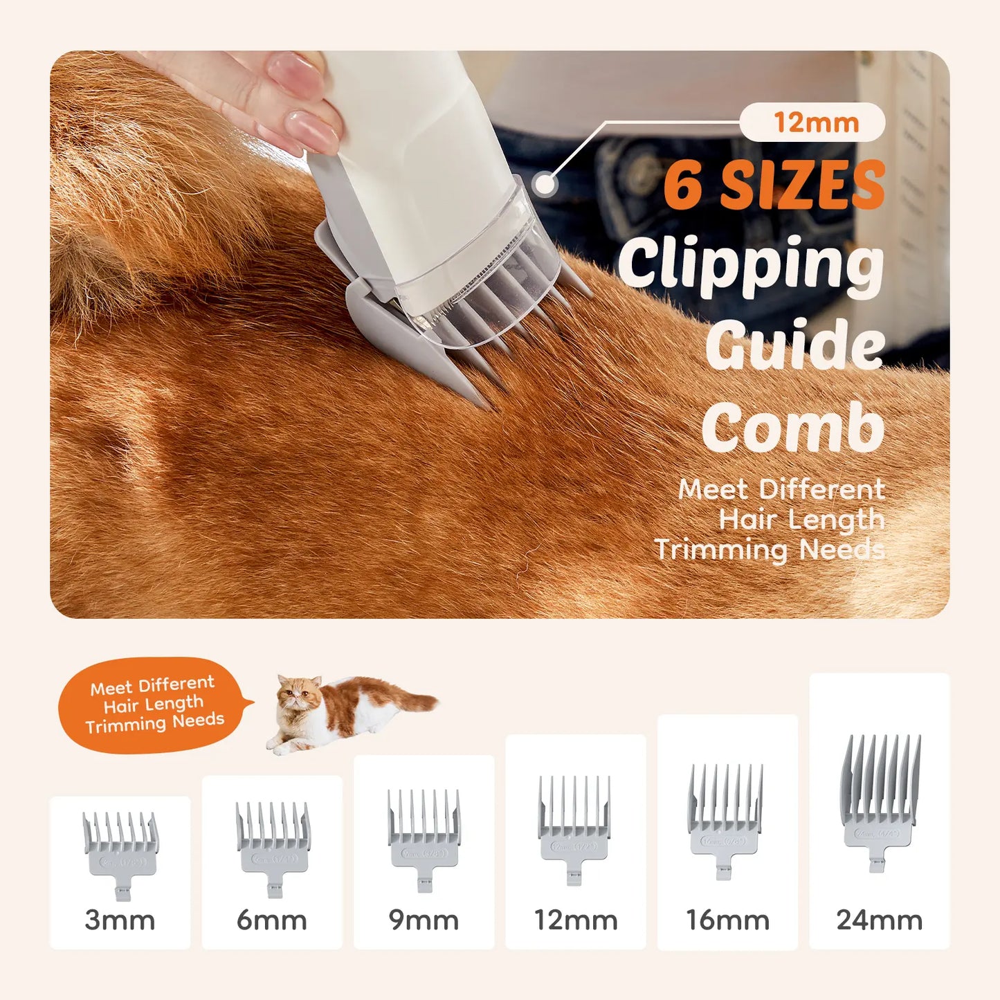 Pet Grooming Vacuum Kit with Cordless Low Noise Dog Clippers