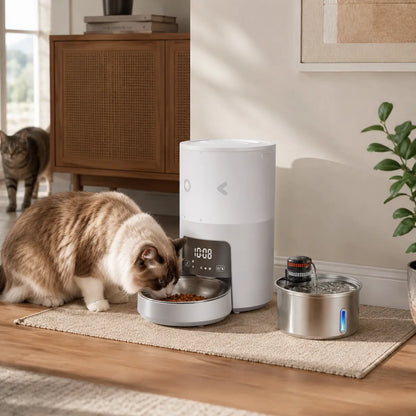 4-Liter Automatic Pet Feeder with Smart Wifi App Control; Cat and Dog Feeder